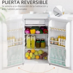 - Mini Nevera Blanca con Congelador 91L*Homcom