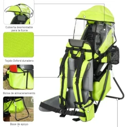 - Mochila porta-bebés verde 85 cm*Homcom Best