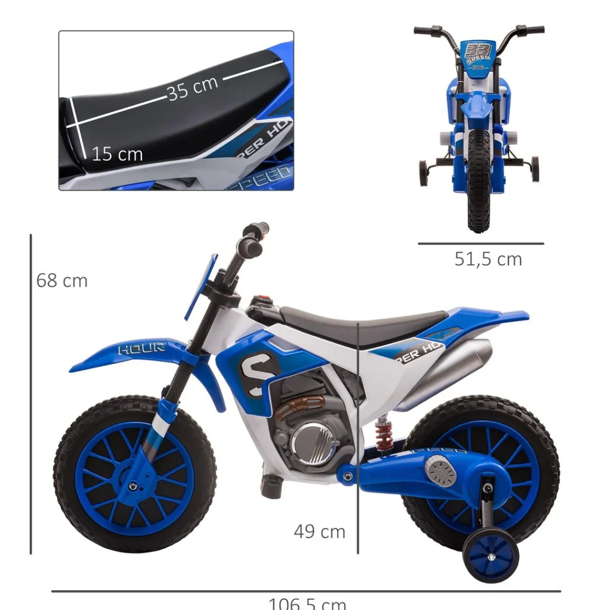 Hot - Moto eléctrica azul-blanco Vehículos De Batería O A Pedales