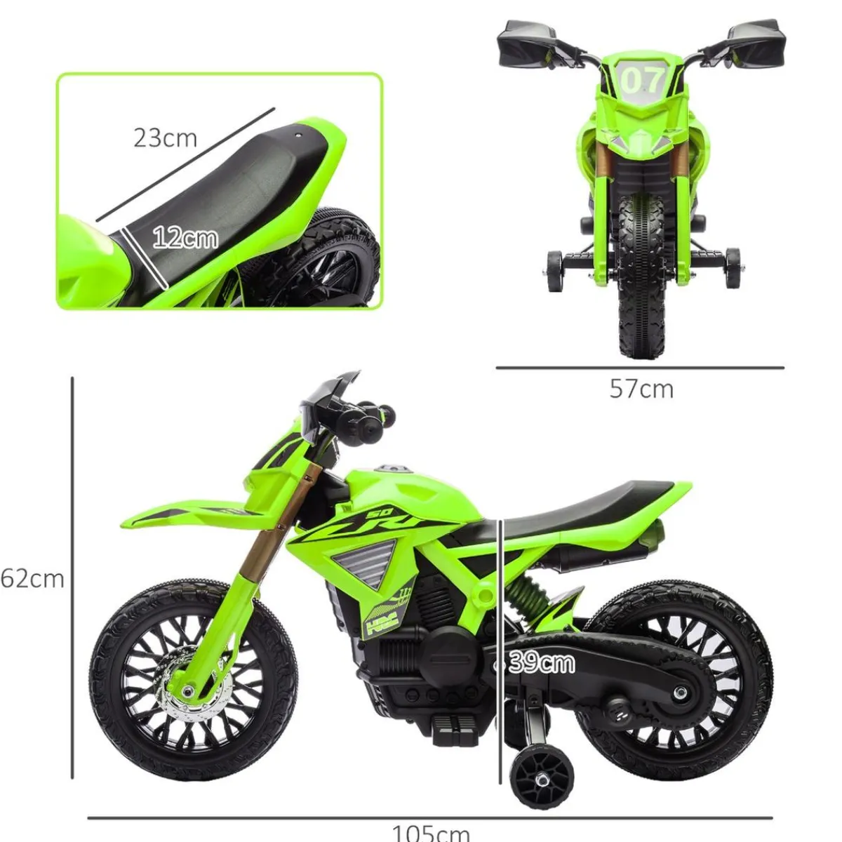 Best Homcom - Moto eléctrica batería 6 V Verde Vehículos De Batería O A Pedales