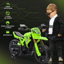 Best Homcom - Moto eléctrica batería 6 V Verde Vehículos De Batería O A Pedales