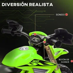Best Homcom - Moto eléctrica batería 6 V Verde Vehículos De Batería O A Pedales