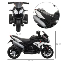 - Moto eléctrica batería 3 ruedas Trimoto Negro y Blanco*Homcom Sale