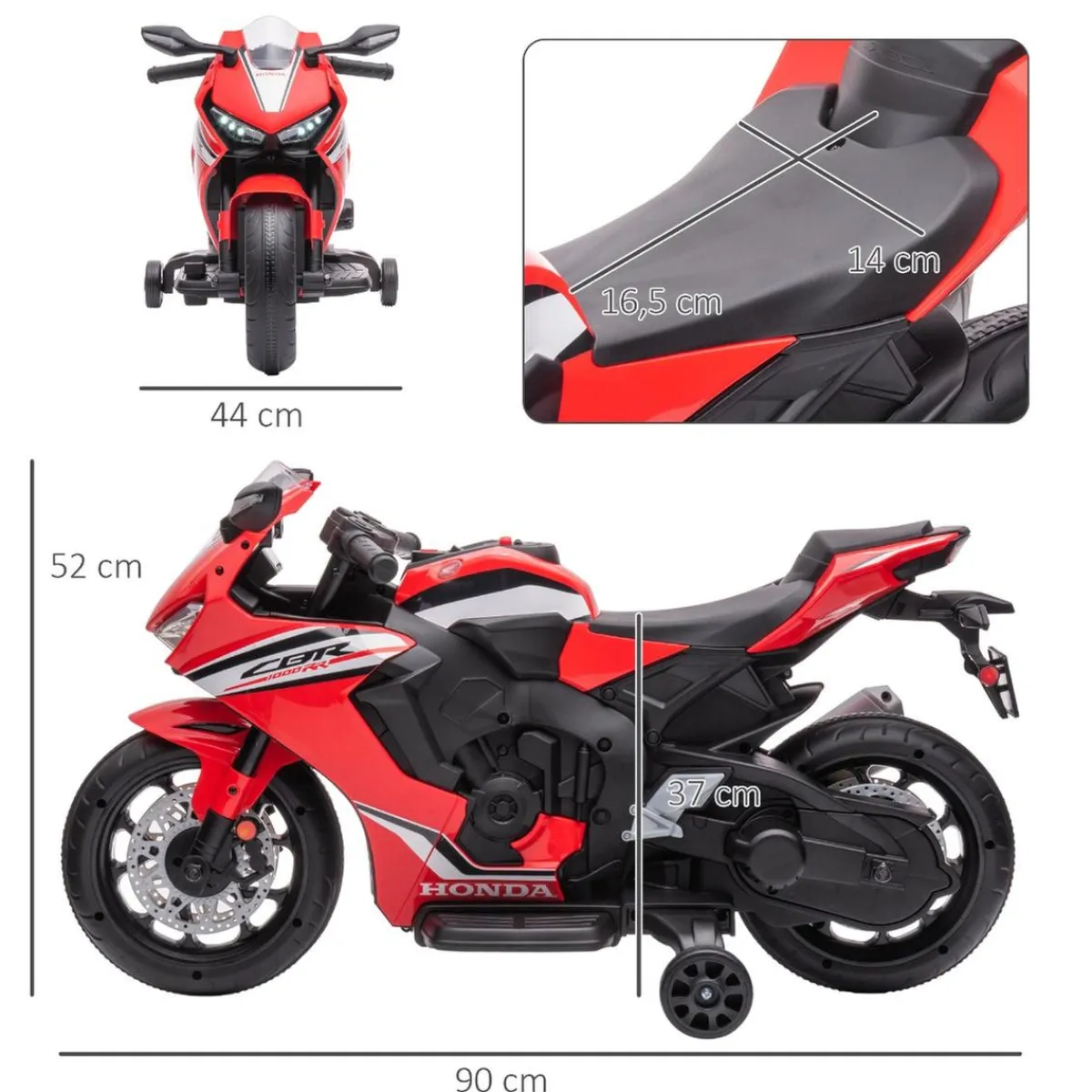 Discount - Moto eléctrica Honda roja Vehículos De Batería O A Pedales