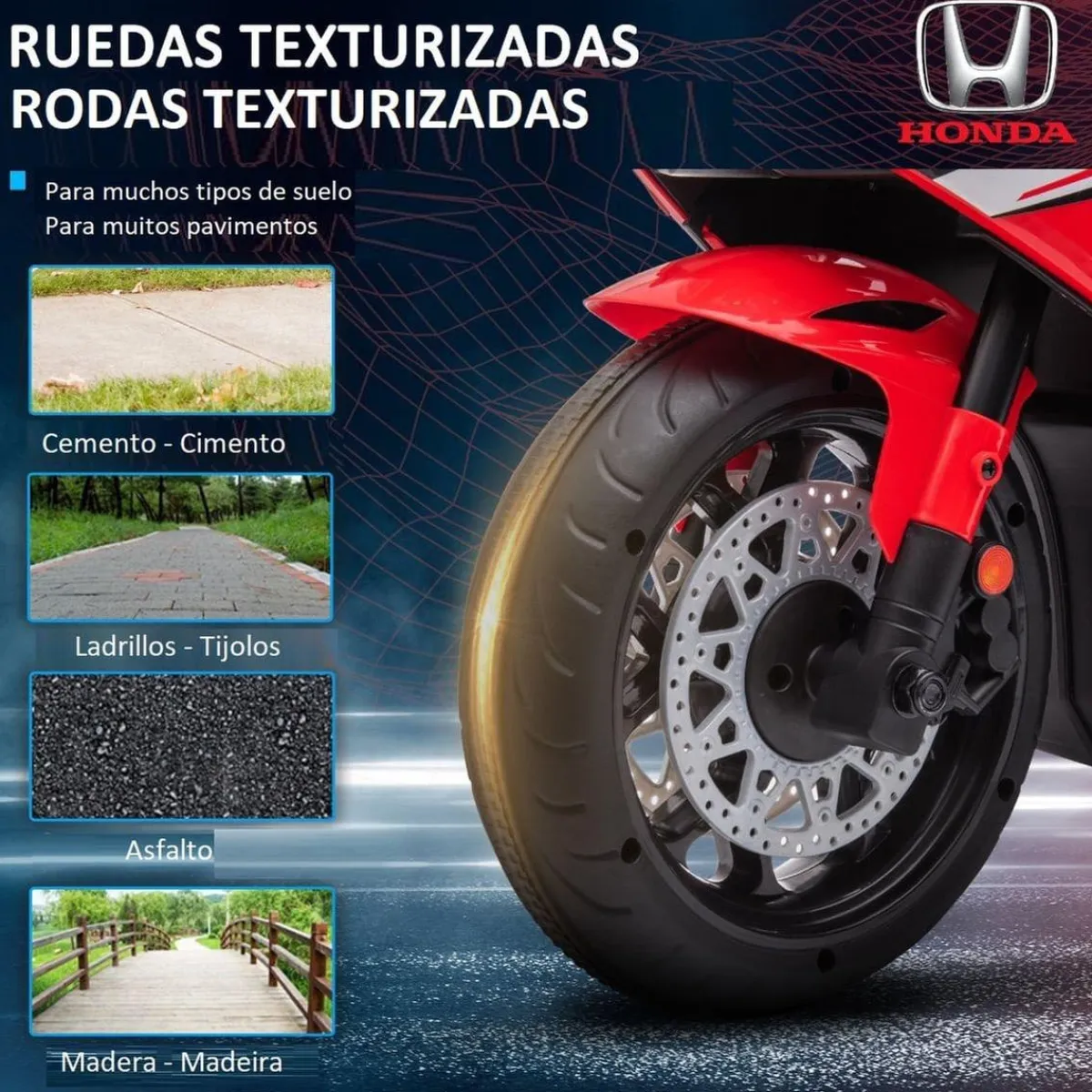 Discount - Moto eléctrica Honda roja Vehículos De Batería O A Pedales