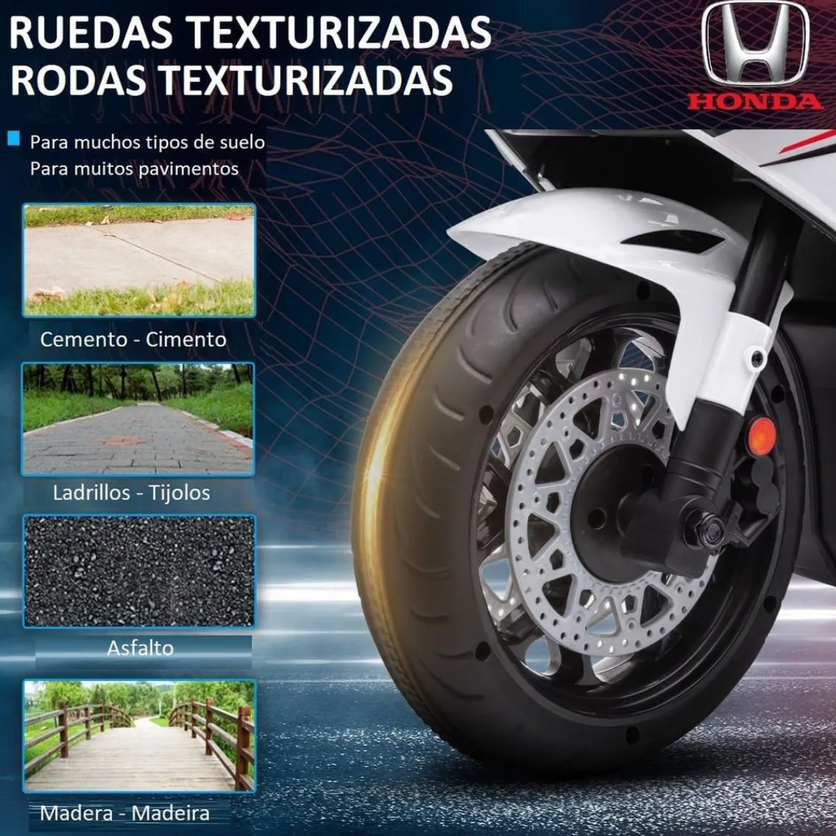 - Moto eléctrica Honda blanca*Homcom Discount