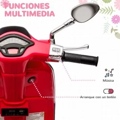 Homcom - Moto eléctrica infantil Vespa Rojo*AIYAPLAY New