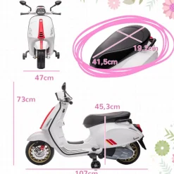 Outlet Homcom - Moto eléctrica infantil Vespa Blanco Vehículos De Batería O A Pedales