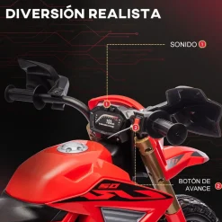 Online Homcom - Moto eléctrica para niños Rojo Vehículos De Batería O A Pedales