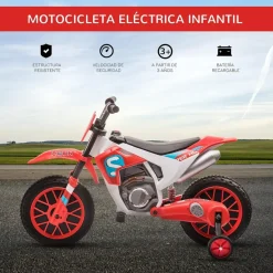 - Moto eléctrica rojo-blanco*Homcom Discount