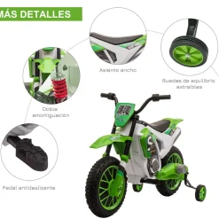 - Moto eléctrica 12V verde*Homcom Best