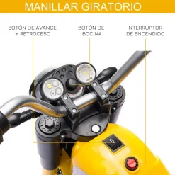 Online - Moto eléctriva 6V 3 ruedas amarillo Vehículos De Batería O A Pedales