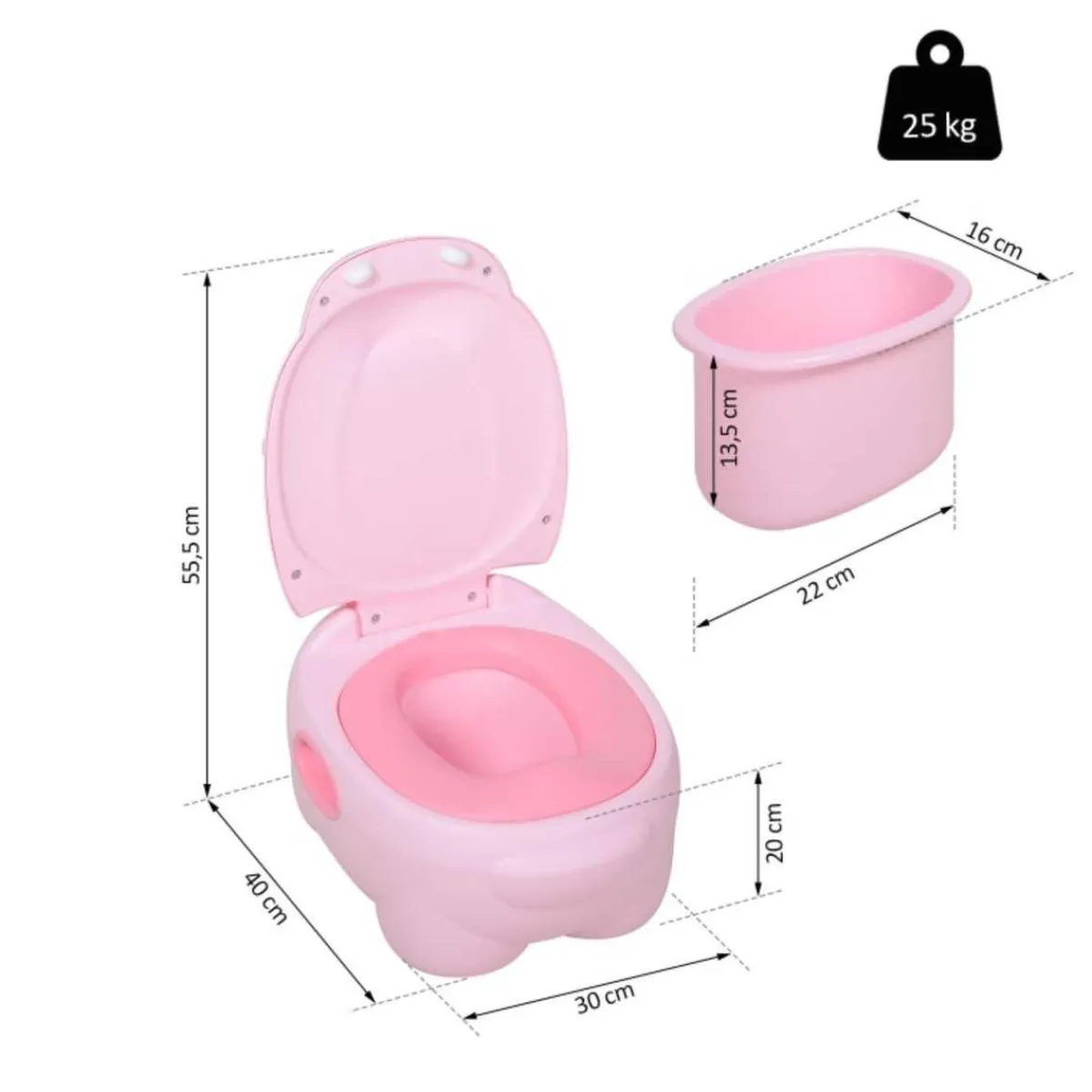 - Orinal Infantil Hipopótamo Rosa*Homcom New