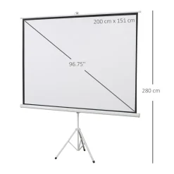 - Pantalla de proyección 100'' con soporte Blanco*Homcom Clearance