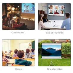 - Pantalla de proyección 100'' con soporte Blanco*Homcom Clearance