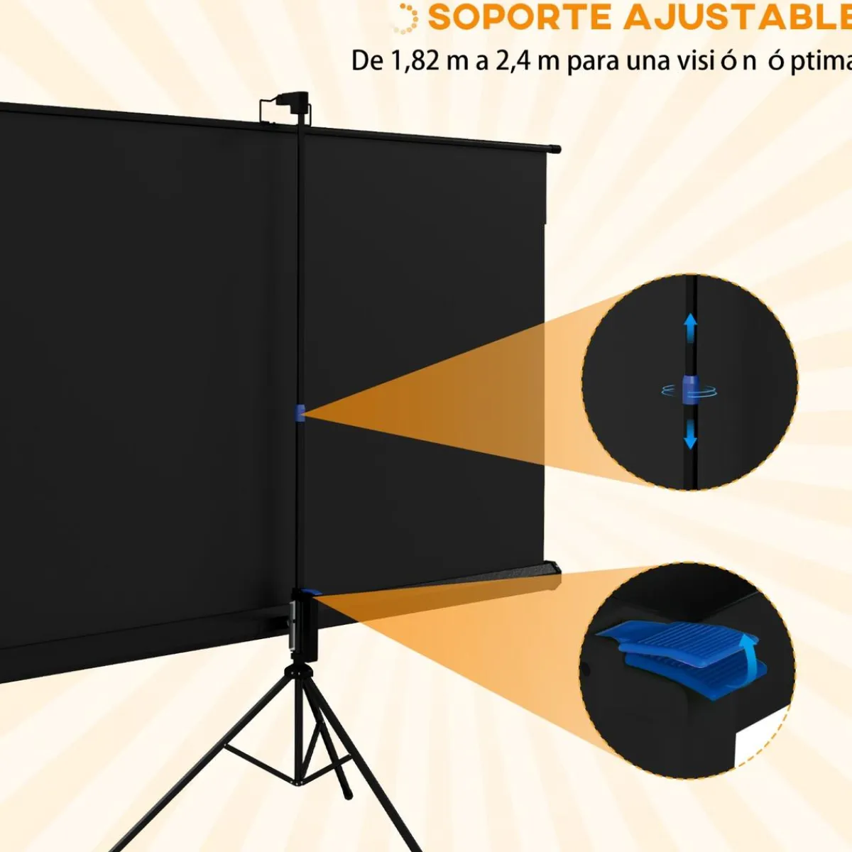 Online - Pantalla de proyección 84'' Negro Electrónicos