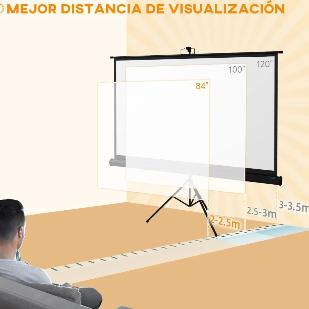 Online - Pantalla de proyección 84'' Negro Electrónicos