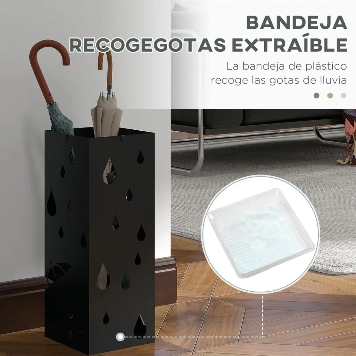 New - Paragüero Negro Estilo De Vida