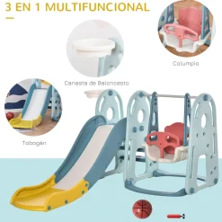 Clearance - Parque infantil de actividades 3 en 1 Columpios