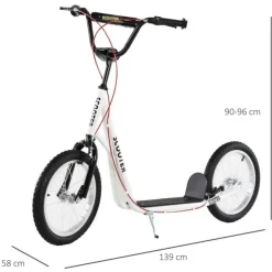 - Patinete Ajustable Para Niños Blanco*Homcom New