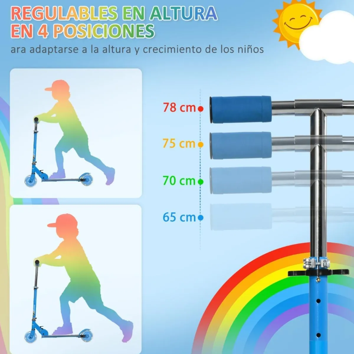 - Patinete azul con luces y música*Homcom Sale