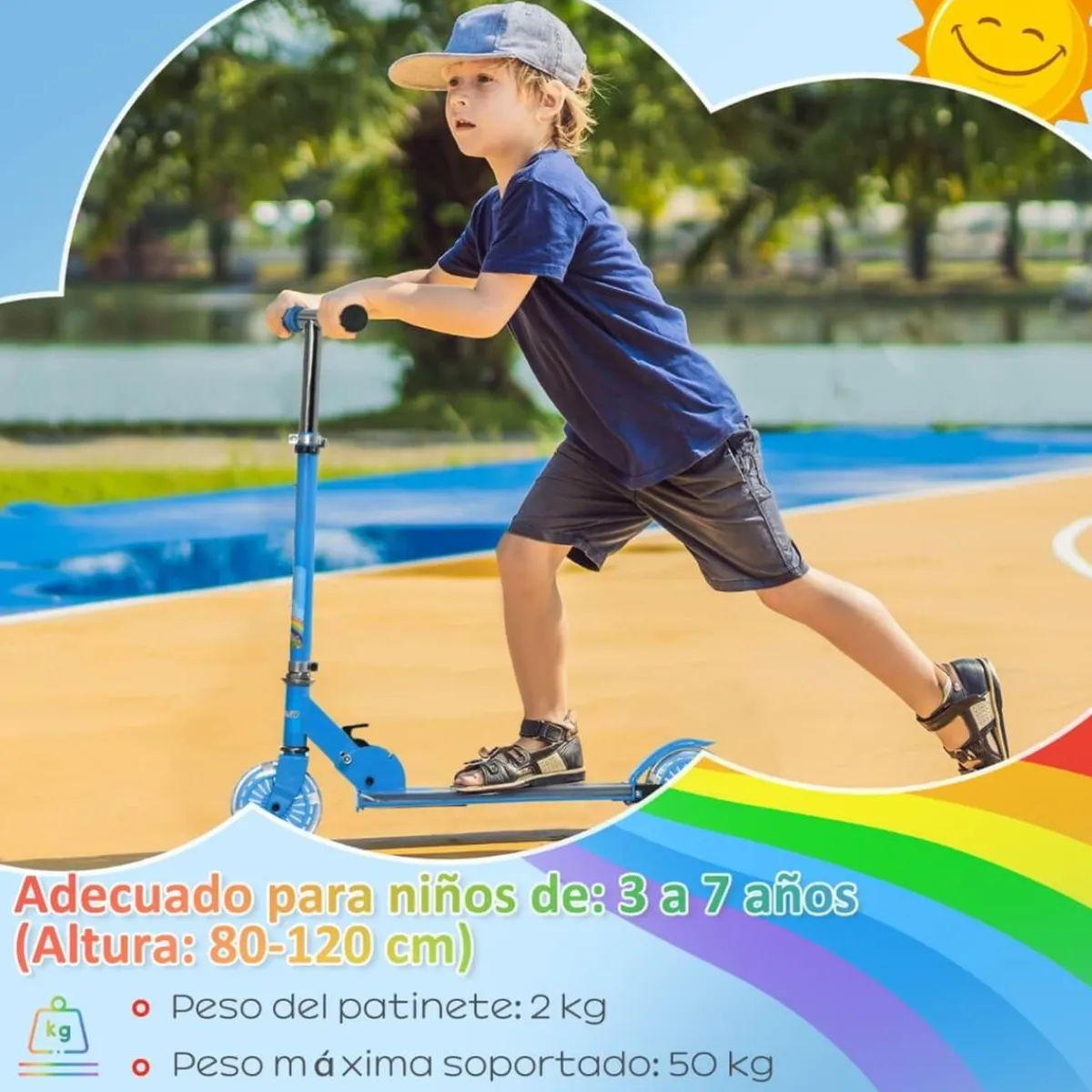 - Patinete azul con luces y música*Homcom Sale