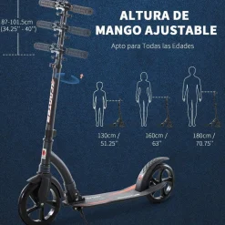 Online - Patinete plegable aluminio negro Patines Y Monopatines