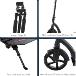 Online - Patinete plegable aluminio negro Patines Y Monopatines