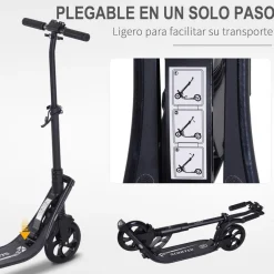 - Patinete Scooter Ajustable 2 ruedas Grande Negro*Homcom Outlet