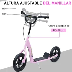 New - Patinete Scooter Ajustable 2 ruedas Rosa Patines Y Monopatines