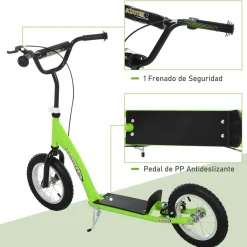- Patinete Scooter Ajustable 2 ruedas Verde*Homcom Online