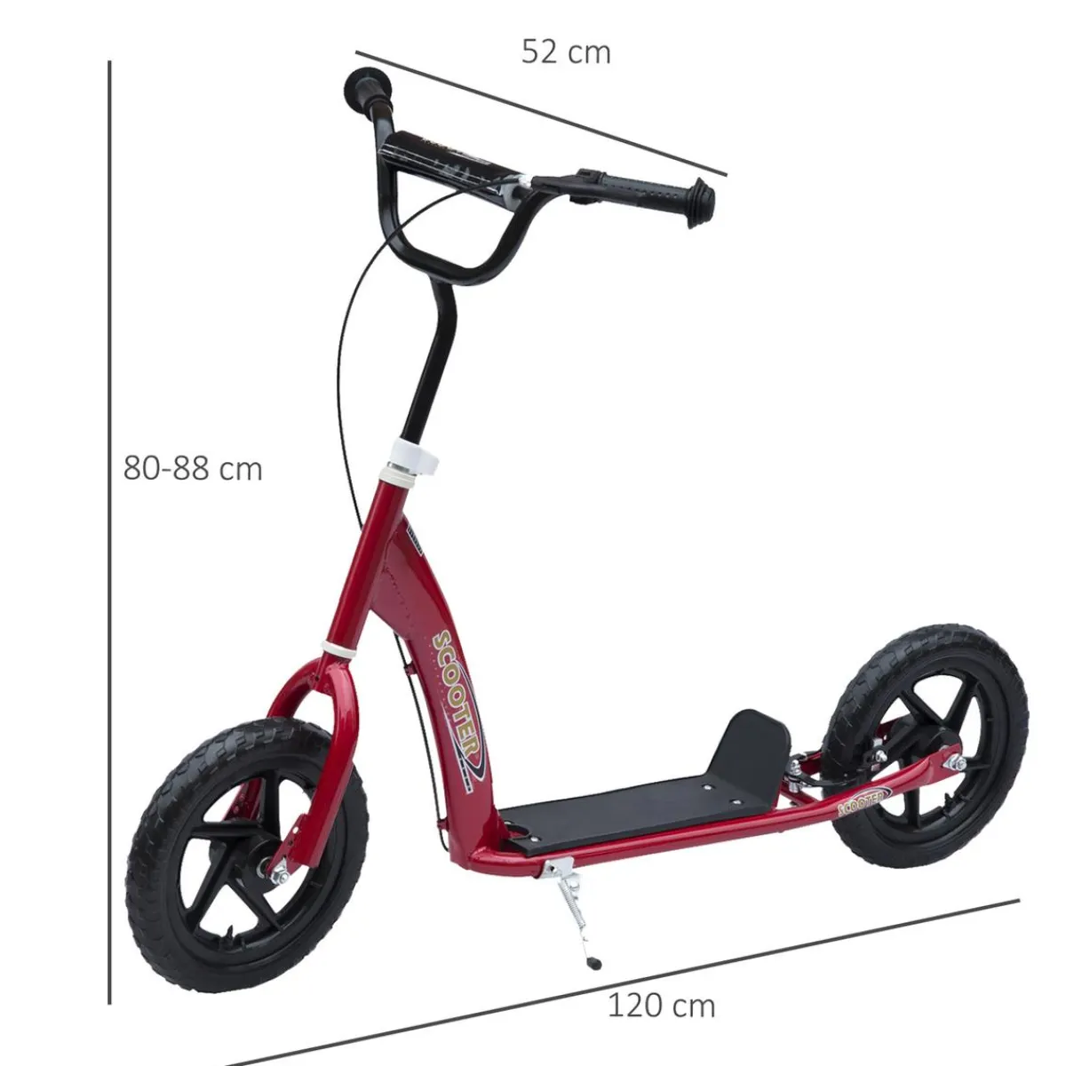 - Patinete Scooter Ajustable 2 ruedas Rojo*Homcom Sale