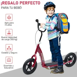 - Patinete Scooter Ajustable 2 ruedas Rojo*Homcom Sale