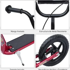 - Patinete Scooter Ajustable 2 ruedas Rojo*Homcom Sale
