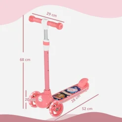 Discount Homcom - Patinete Tri-scooter Rosa con luces Motos Y Triciclos