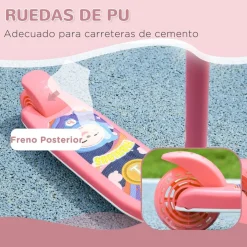 Discount Homcom - Patinete Tri-scooter Rosa con luces Motos Y Triciclos