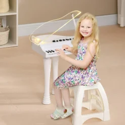 Outlet Homcom - Piano electrónico 32 teclas con taburete y micro Música|Electrónicos