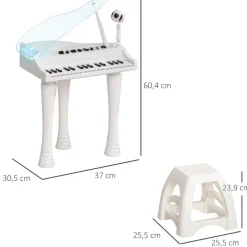 Outlet Homcom - Piano electrónico 32 teclas con taburete y micro Música|Electrónicos