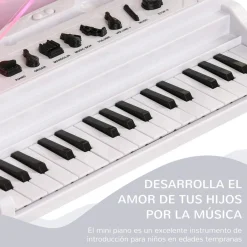 Outlet Homcom - Piano electrónico 32 teclas con taburete y micro Música|Electrónicos