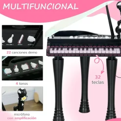 Online Homcom - Piano electrónico 32 teclas con taburete Música|Electrónicos