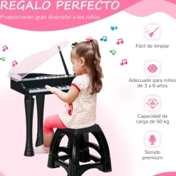 Online Homcom - Piano electrónico 32 teclas con taburete Música|Electrónicos