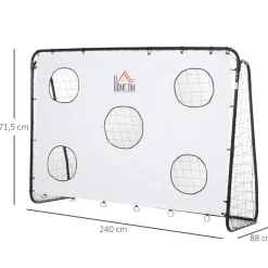 Hot - Portería de fútbol con lona de entrenamiento Blanco Deportes