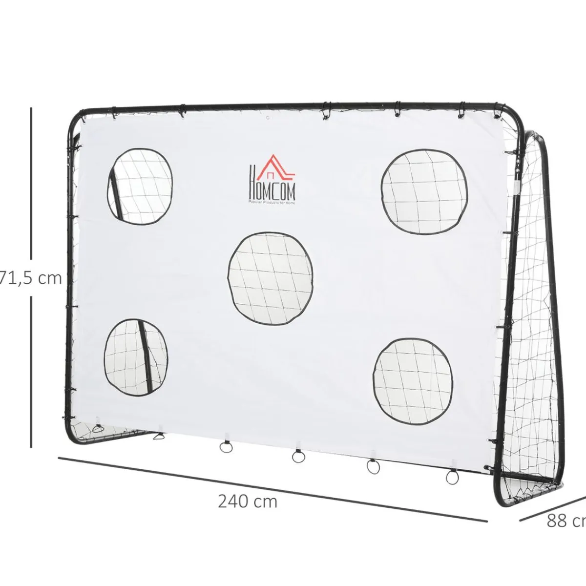 Hot - Portería de fútbol con lona de entrenamiento Blanco Deportes