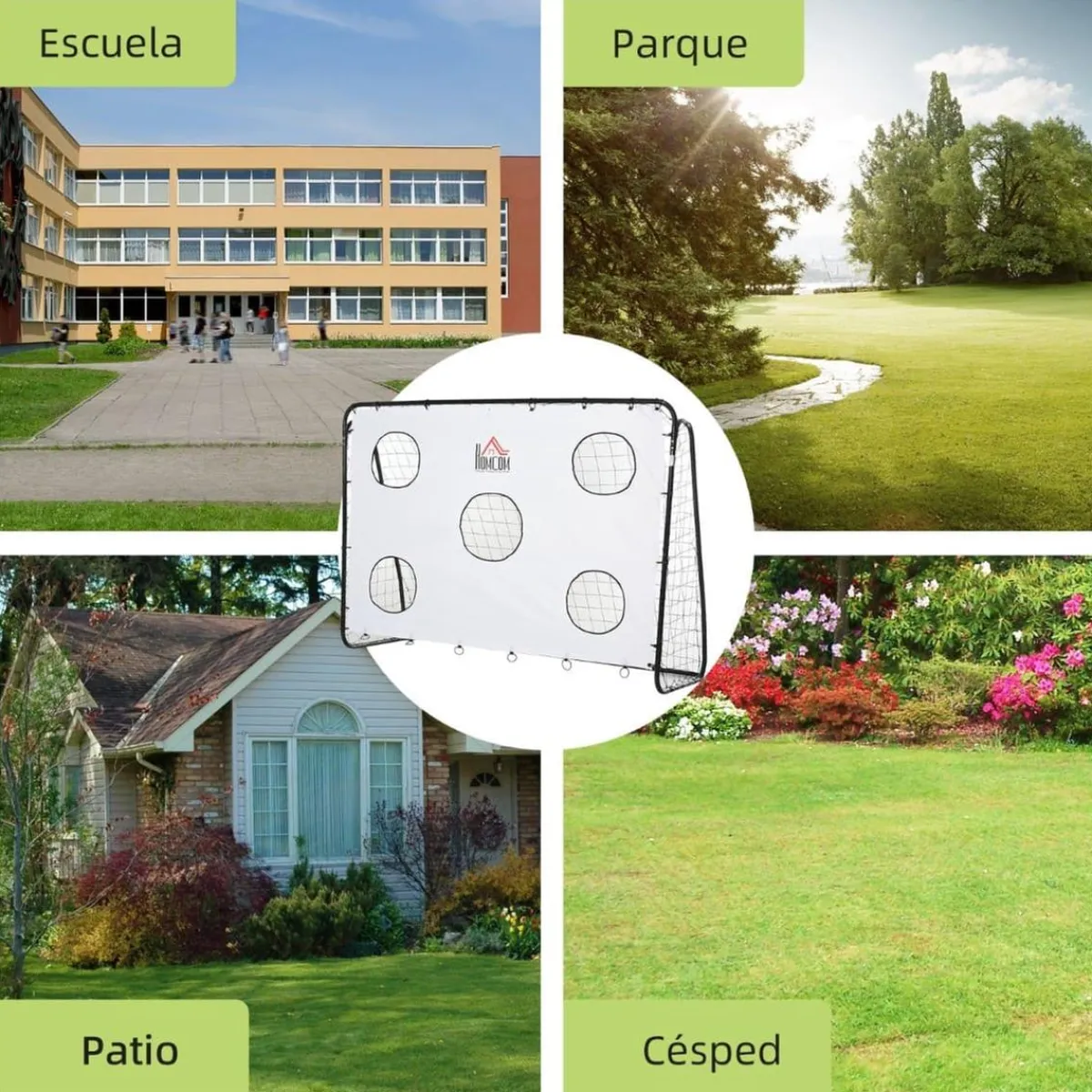 Hot - Portería de fútbol con lona de entrenamiento Blanco Deportes