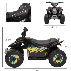 - Quad Eléctrico Batería 6V Negro*Homcom Online