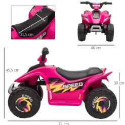 - Quad Eléctrico Batería 6V Rosa*Homcom Best