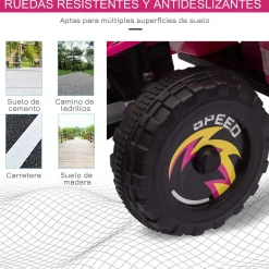 - Quad Eléctrico Batería 6V Rosa*Homcom Best