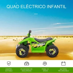 - Quad Eléctrico Batería 6V Verde*Homcom Discount