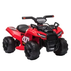 Discount - Quad eléctrico con faros LED rojo Vehículos De Batería O A Pedales