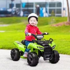 Clearance - Quad eléctrico con faros LED verde Vehículos De Batería O A Pedales